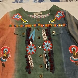 Colorful Embroidered Jean Jacket